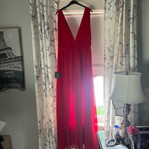 Lulus Heavenly Hues Red Maxi Dress